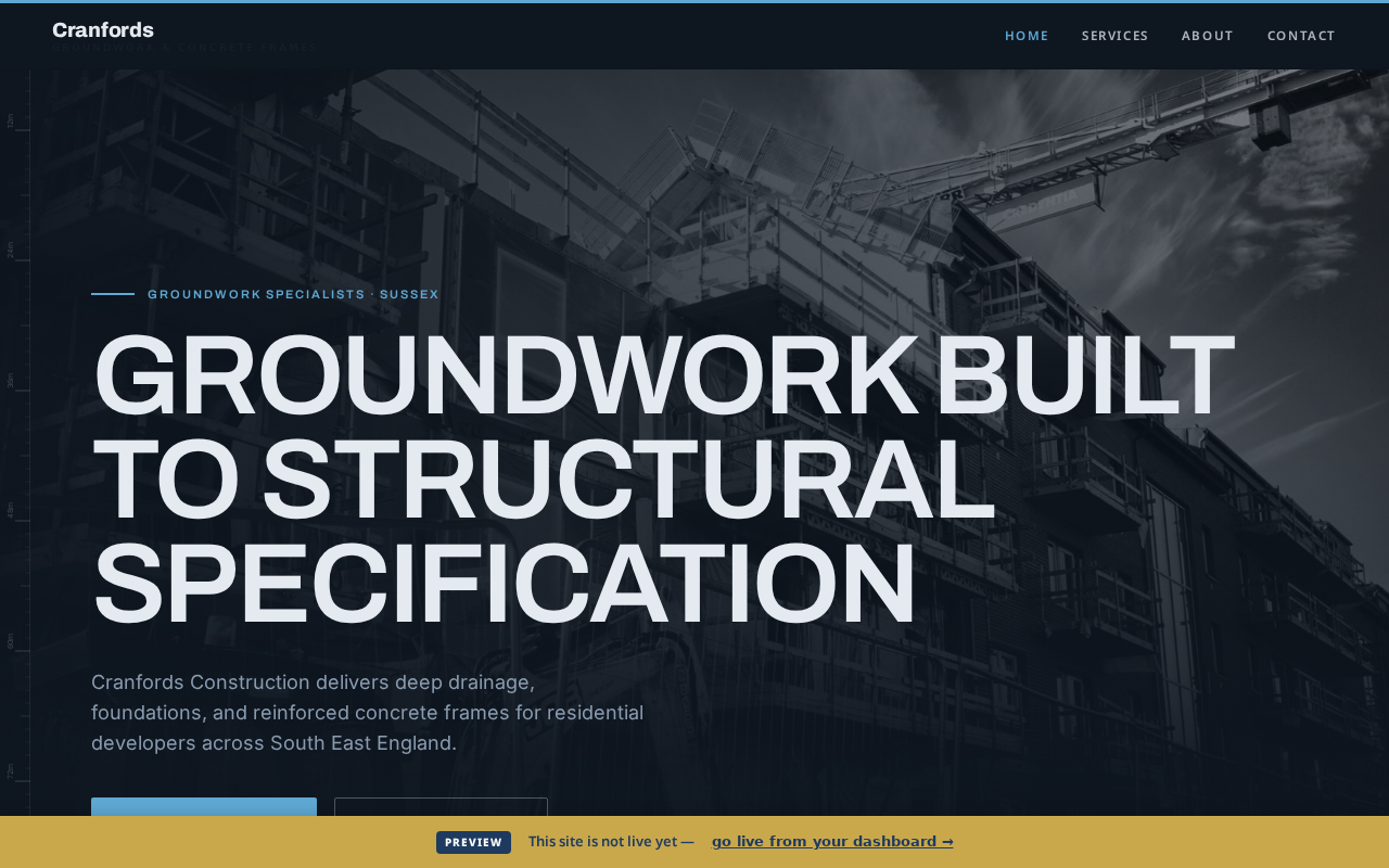 Cranford Construction website